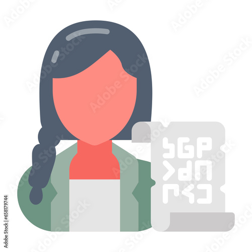 Historian icon in vector. Illustration
