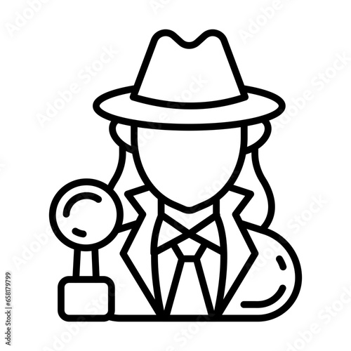 Detective icon in vector. Illustration