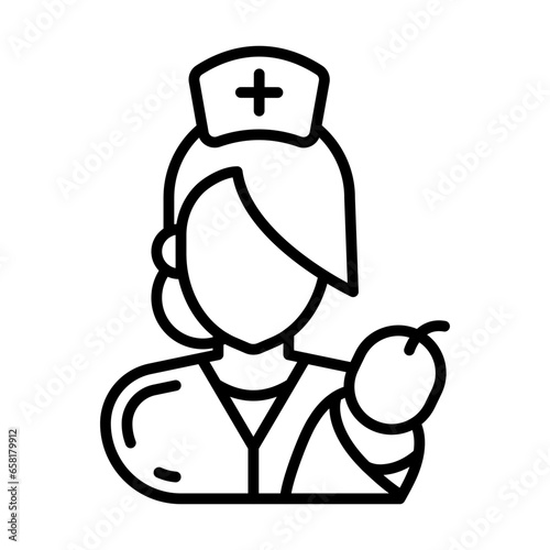 Midwife icon in vector. Illustration