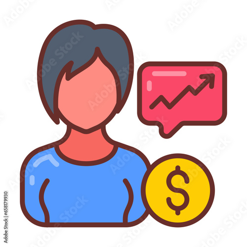 Trader icon in vector. Illustration
