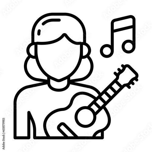 Musician icon in vector. Illustration