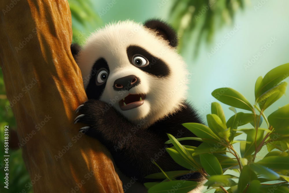 Obraz premium Panda's Tree-top Escapade