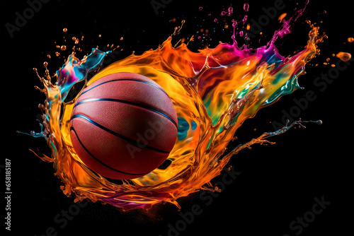 basketball color on background © Tidarat