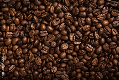 Background of toasted coffee beans. Generative AI
