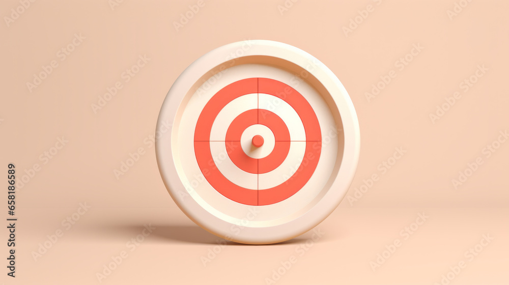 Target icon for seo or target marketing symbol against a beige background