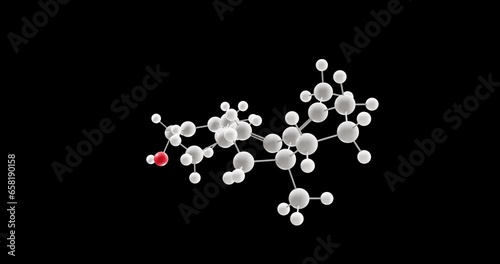 Retinol molecule, rotating 3D model of vitamin a, looped video with alpha channel