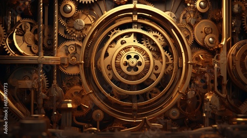 Interlocking gears of a steampunk dreamscape in .