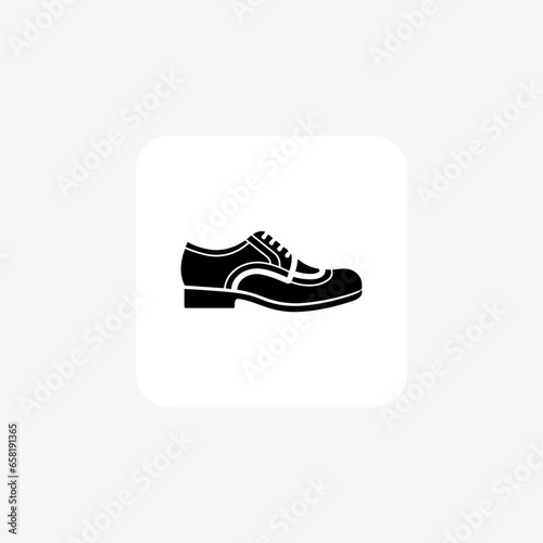 Yellow Brogues Shoes and footwear line  Icon set isolated on white background line  vector illustration Pixel perfect