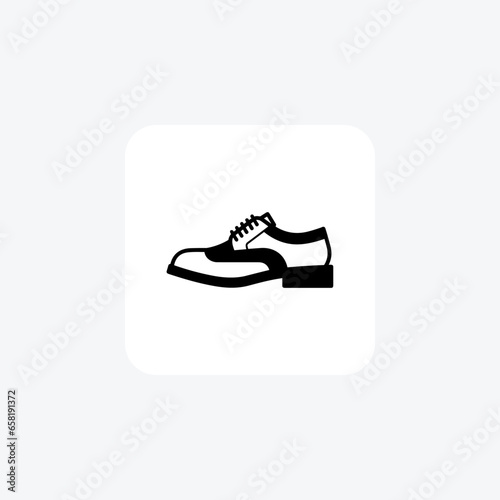 Off-White Brogues Shoes and footwear line Icon set isolated on white background line vector illustration Pixel perfect

