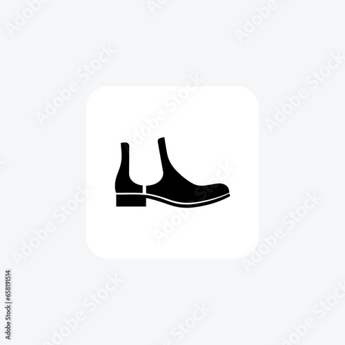  Grey Chelsea Boots Shoes and footwear line  Icon set isolated on white background line vector illustration Pixel perfect

