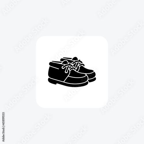 Golden Chukka Moccasin Boots Shoes and footwear line  Icon set isolated on white background line vector illustration Pixel perfect
