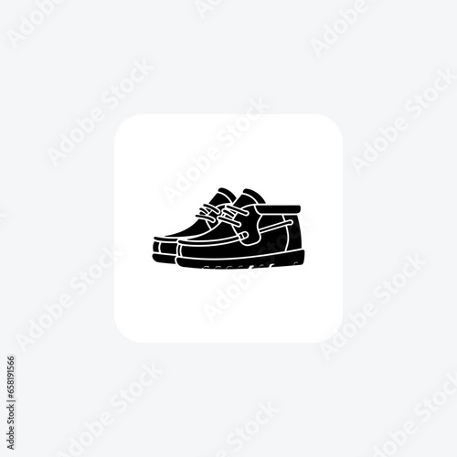 Chukka Moccasin Boots Shoes and footwear line Icon set isolated on white background line vector illustration Pixel perfect

