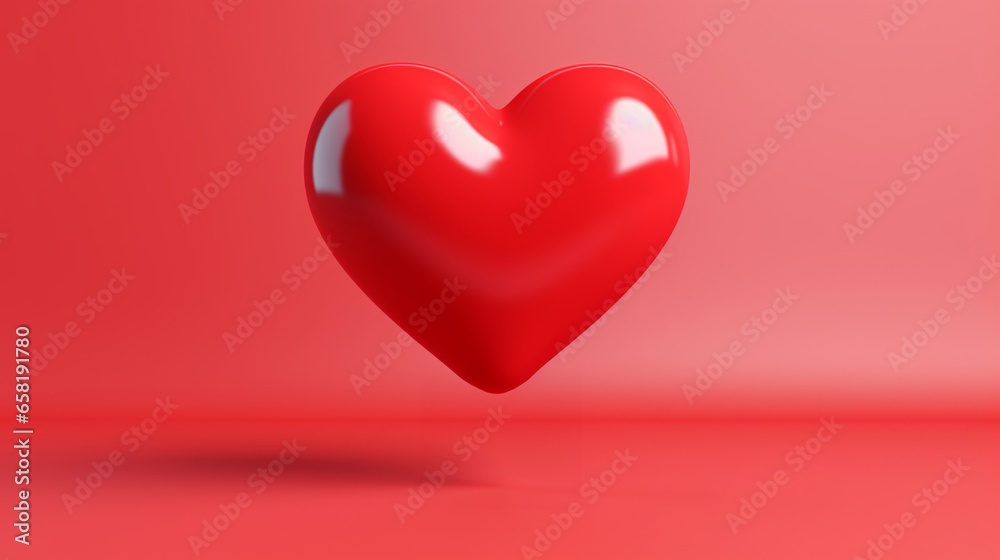Red heart balloon emoji or valentines day icon against a red background