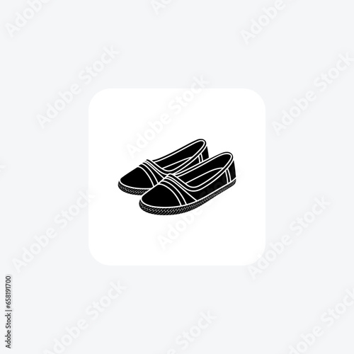  Colorful Espadrille Shoes and footwear line  Icon set isolated on white background line   vector illustration Pixel perfect

