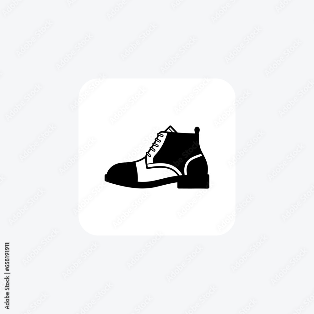 Boots Earthy Brown Shoes and footwear line  Icon set isolated on white background line   vector illustration Pixel perfect

