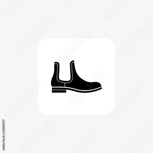 Suede Chelsea Boots Classic Shoes and footwear line   Icon set isolated on white background line   vector illustration Pixel perfect

