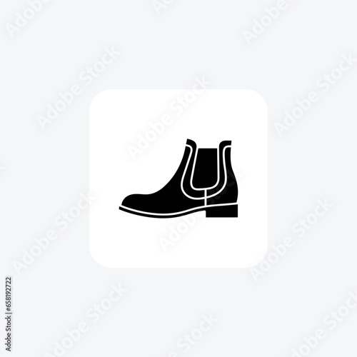 Modern Chelsea Boots Shoes and footwear line   Icon set isolated on white background line    vector illustration Pixel perfect

