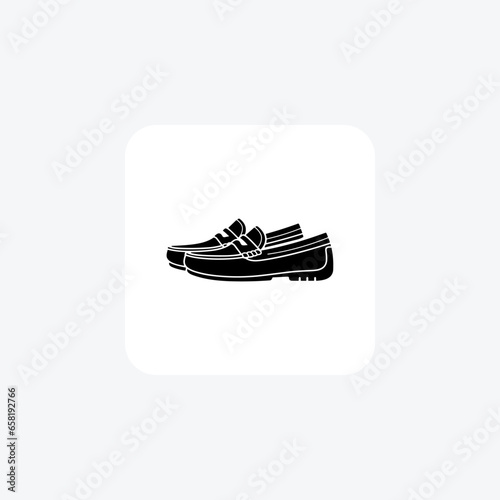 Suede Penny Driver Moccasins red hot  Shoes and footwear line   Icon set isolated on white background line   vector illustration Pixel perfect


