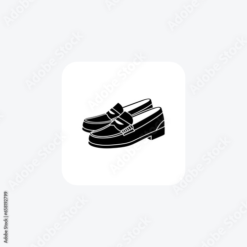 Orange Wingtip Derby Sneakers Shoes and footwear line   Icon set isolated on white background line  vector illustration Pixel perfect