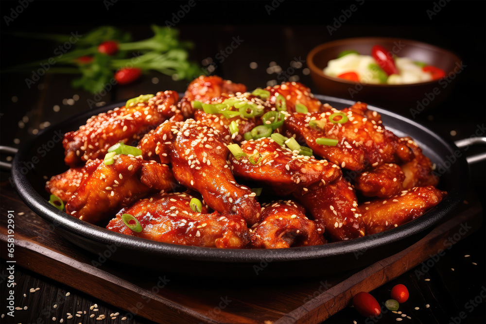 Fototapeta premium chicken with sweet and spicy background