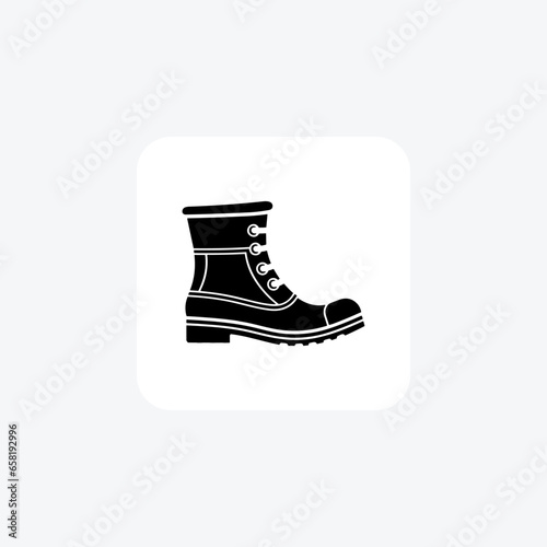 Stylish Waterproof Wingtip Chelsea Boots Shoes and footwear line Icon set isolated on white background line  vector illustration Pixel perfect

