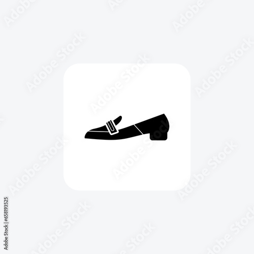 Red Loafer Mules Women's  Shoes and footwear line  Icon set isolated on white background line vector illustration Pixel perfect

