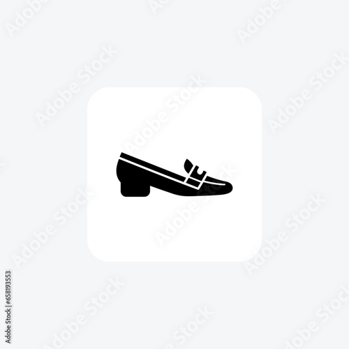Black Loafer Mules Women's  Shoes and footwear line  Icon set isolated on white background line vector illustration Pixel perfect

