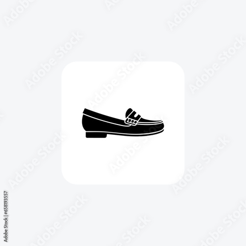 Red Loafer Mules Women's  Shoes and footwear line Icon set isolated on white background line vector illustration Pixel perfect

