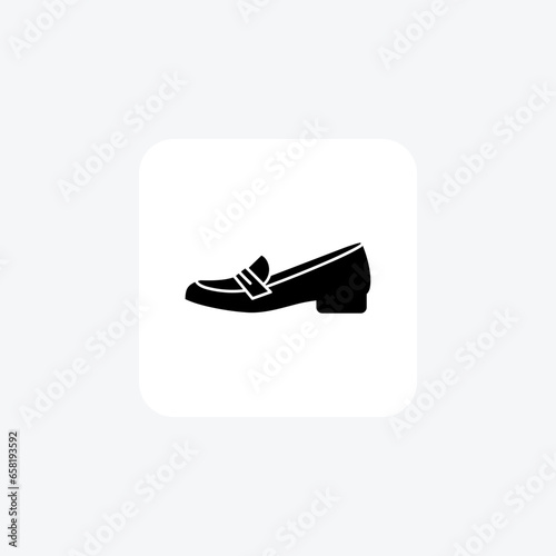 Yellow Loafer Mules Women's  Shoes and footwear line  Icon set isolated on white background line vector illustration Pixel perfect

