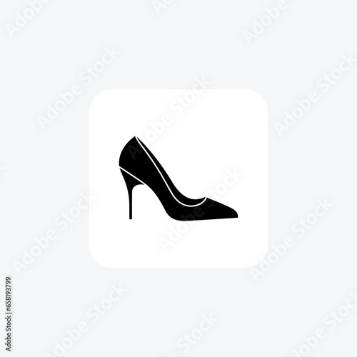 Blue Slingback Heel Women's  Shoes and footwear line  Icon set isolated on white background line vector illustration Pixel perfect

