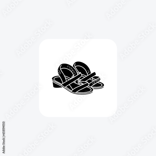 Purple Slip-On Ballerina Flat Women's Shoes and footwear Flat Color Icon set isolated on white background flat color vector illustration Pixel perfect