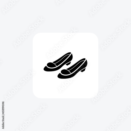 Tassel Loafer Women's Shoes and footwear Flat Color Icon set isolated on white background flat color vector illustration Pixel perfect