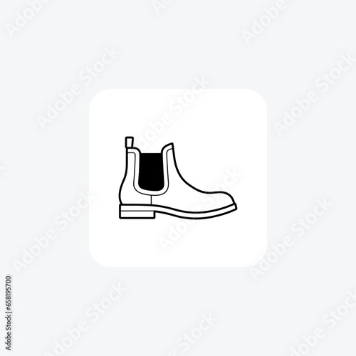 Suede Chelsea Boots Classic Shoes and footwear line   Icon set isolated on white background line  vector illustration Pixel perfect

