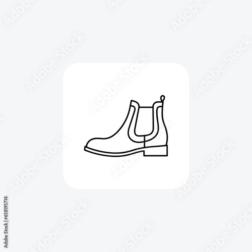 Modern Chelsea Boots Shoes and footwear line  Icon set isolated on white background line  vector illustration Pixel perfect