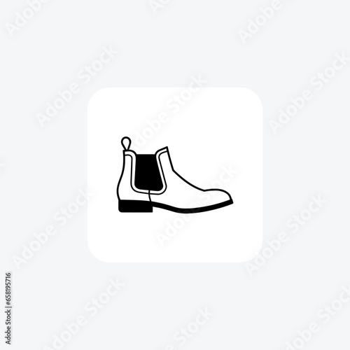 Brown Suede Chelsea Boots Shoes and footwear line  
 Icon set isolated on white background line  vector illustration Pixel perfect

