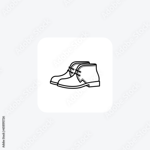Suede Chukka Boots Shoes and footwear Flat Color Icon set isolated on white background flat color vector illustration Pixel perfect

