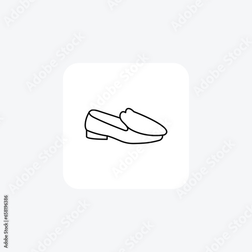 Red penny loafers  and footwear line Icon set isolated on white background vector illustration Pixel perfect