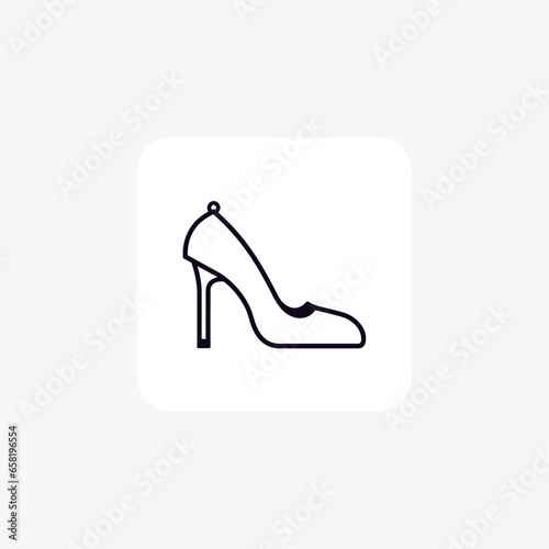 Golden leather patent  womens Shoes and footwear line  Icon set isolated on white background  vector illustration Pixel perfect