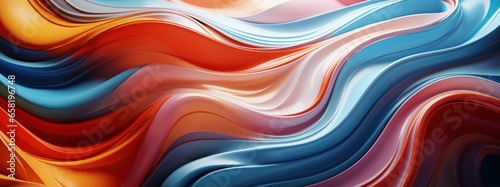 Panoramic abstract Colorful of Acrylic Paint background, liquid flow, banner web design