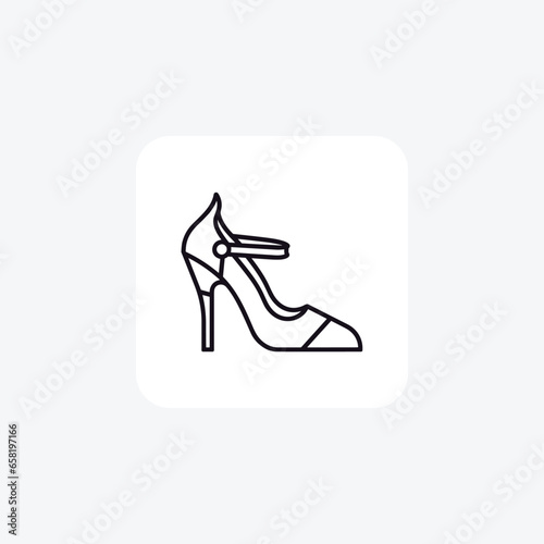 Pink Mary Jane Heel Women's Shoes and footwear line  Icon set isolated on white background vector illustration Pixel perfect

