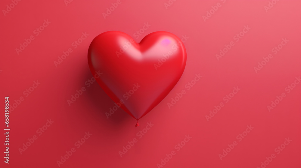 Red heart balloon emoji or valentines day icon against a red background