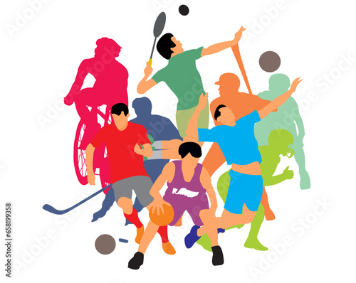 silhouette of a sports players