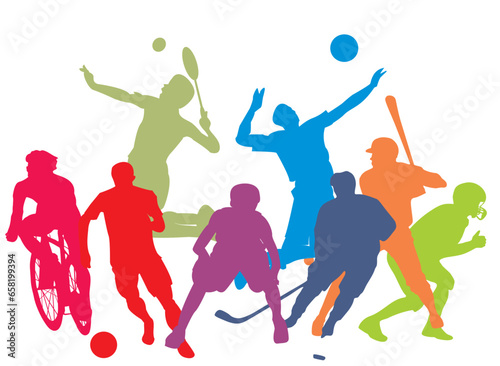 silhouette of a people playing sports