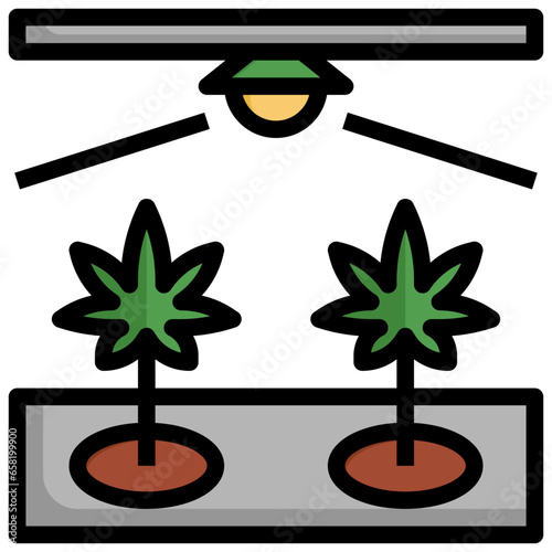 cannabis farm filled outline icon,linear,outline,graphic,illustration