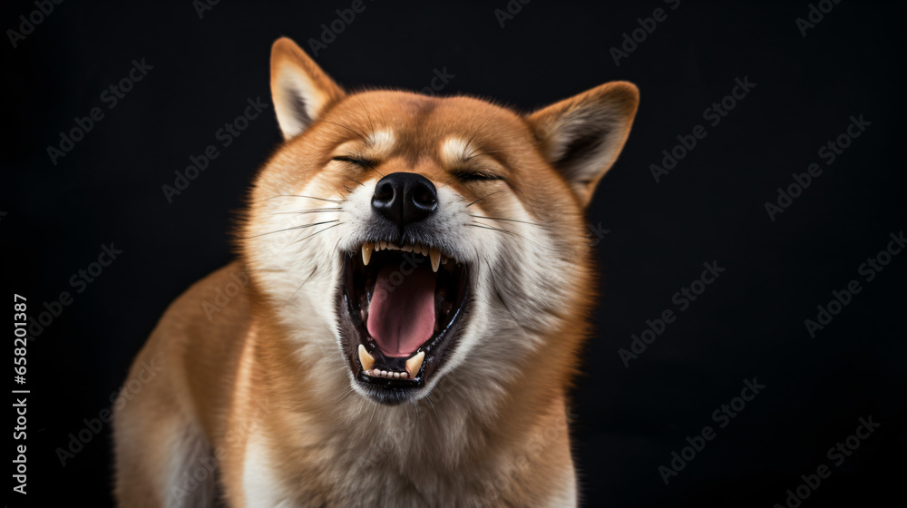 Ferocious Shiba Inu Dog barking