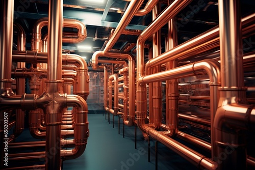 Industrial copper pipelines. Generative AI