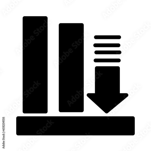 Down Drop Loss Icon Solid