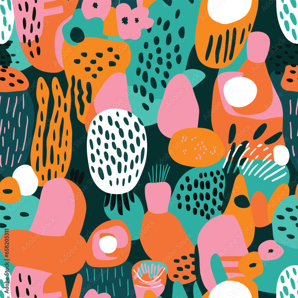 Vector seamless pattern with birds and flowers Vector seamless pattern with birds and flowers