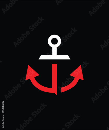 Anchor Church logo. Red Anchor, and cross