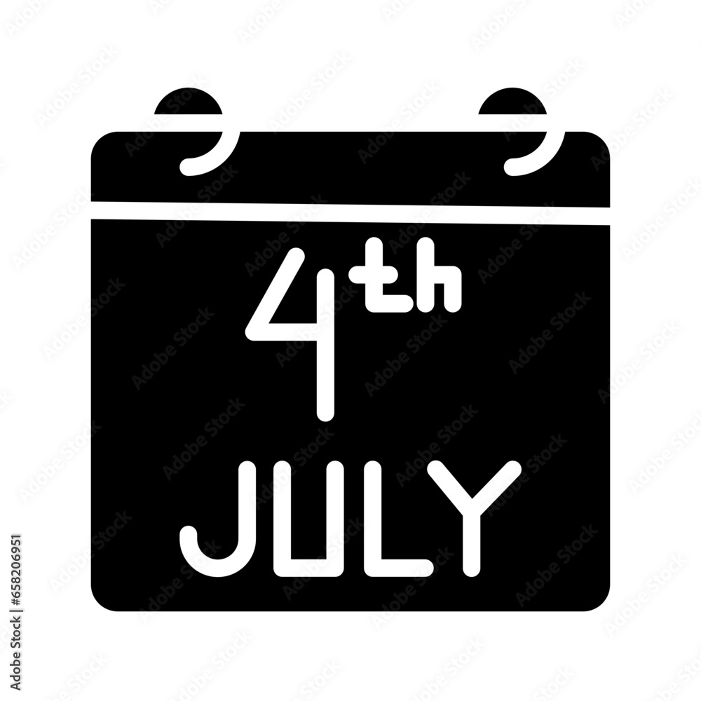 July Calendar Date Solid Icon July Calendar Date Solid Icon
